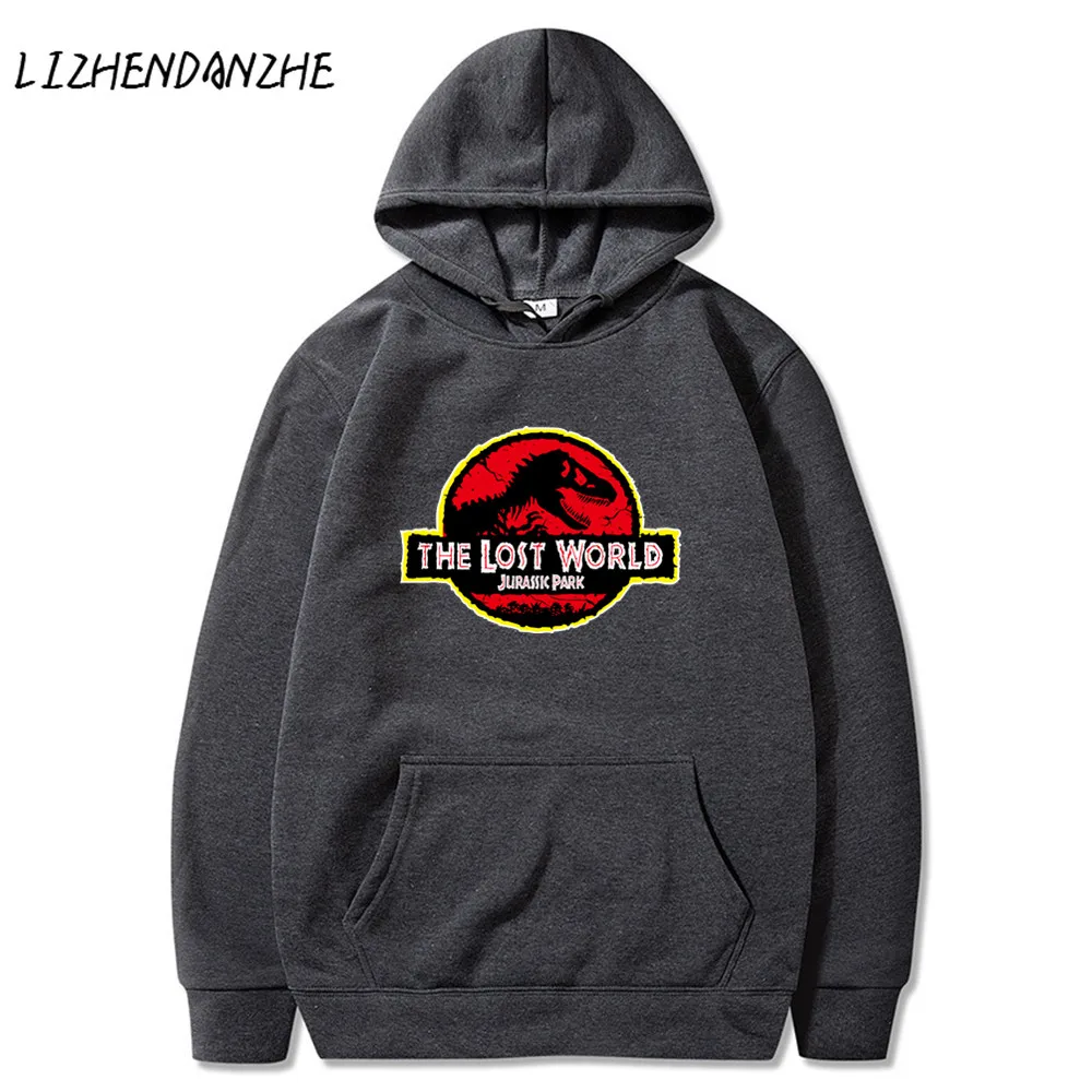 Мужские толстовки бренда Парк Юрского периода повседневные свитшоты с капюшоном