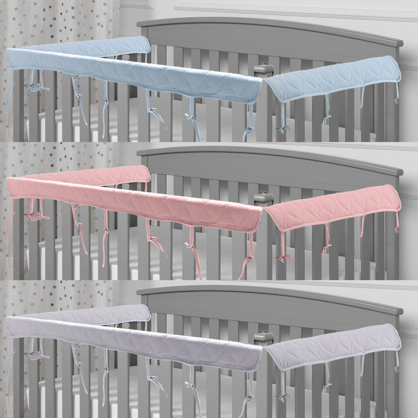 

Мягкий чехол для детской кроватки, мягкая и утолщенная детская кроватка, легкая установка и чистка, безопасная Защитная накидка для детской...