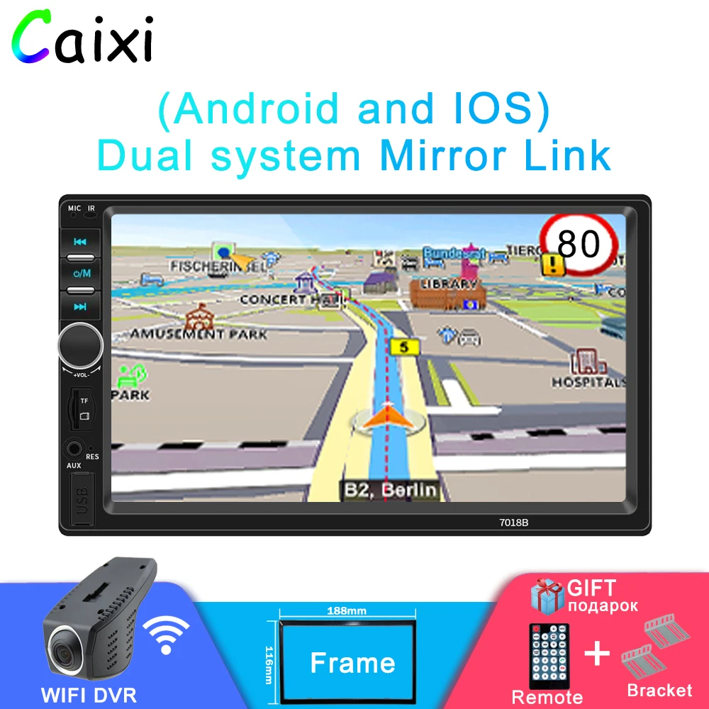 Автомагнитола 2 din с 7 дюймовым HD экраном мультимедийный плеер сенсорным