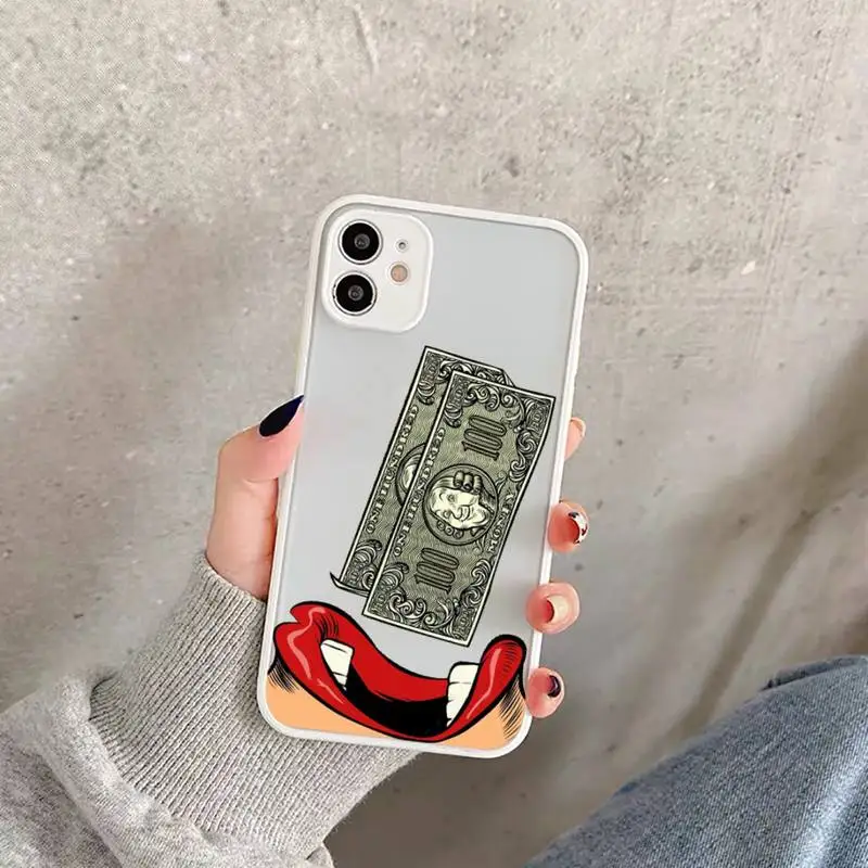 

us Big Money 100 Dollars Phone Case Matte Transparent for iPhone 11 12 7 8 s mini pro X XS XR MAX Plus funda