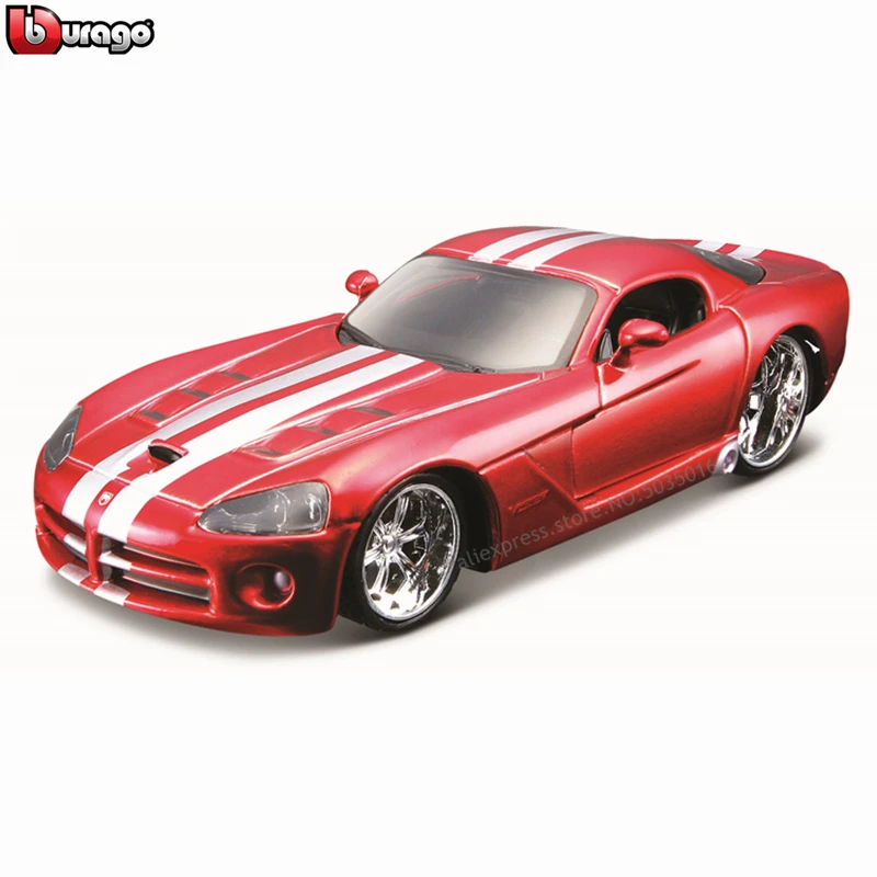 

Bburago 1:32 Dodge Viper SRT 10 simulation alloy car model plexiglass dustproof display base package Collecting gifts