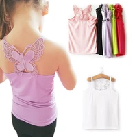 summer girls camisole modal baby mother hollow butterfly vest beauty back children dancing tops kids t shirts xxx girls clothing