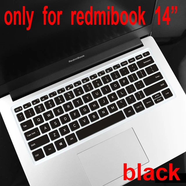 For redmibook black Моющийся чехол для клавиатуры ноутбука Xiao mi Red mi book 14 дюймов красный mi Book mi book 14 Силиконовый водонепроницаемый защитный чехол для ноутбука в подарок - Цвет: For redmibook black