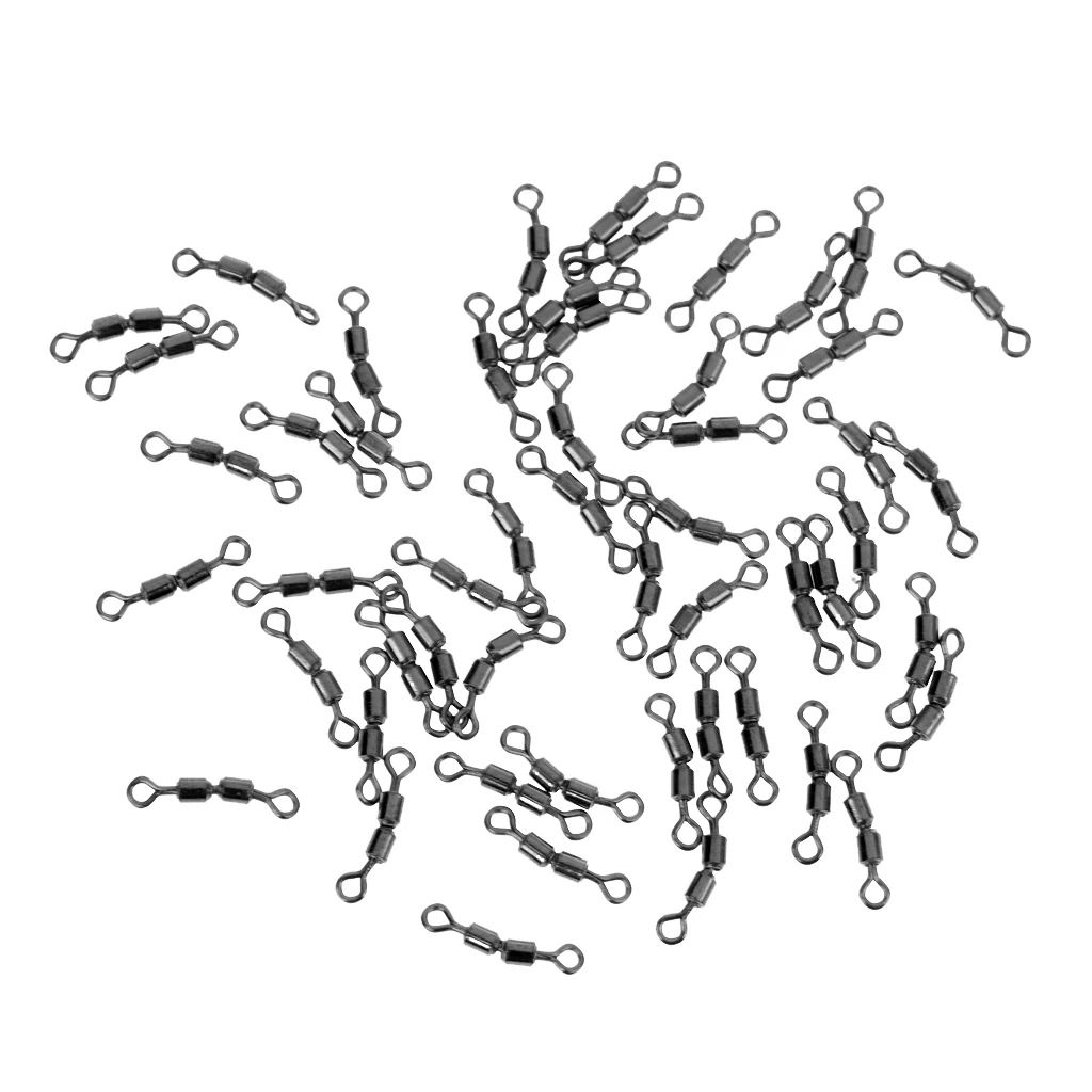 

50 Pieces Fishing Swivels Barrel Swivel Connector Double Fishing Connector