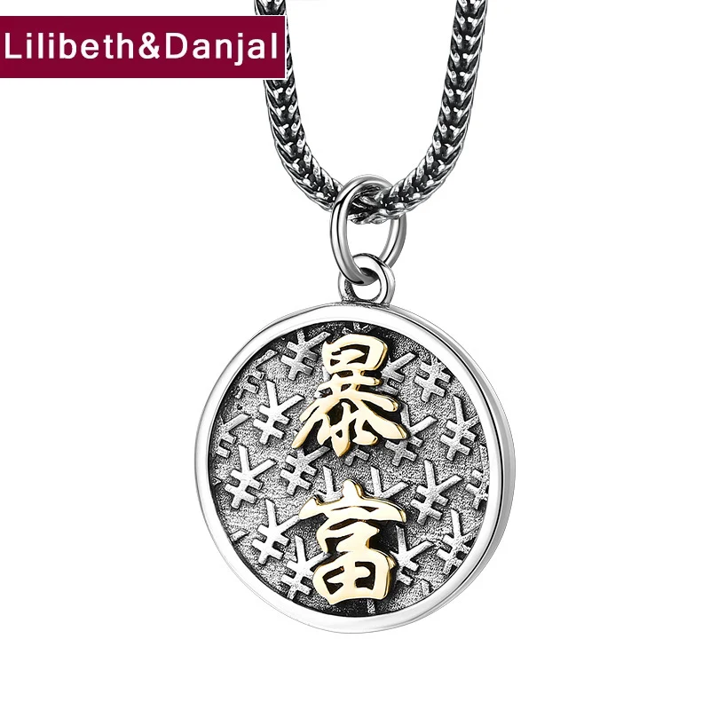 

Get Rich Necklace Pendant Pure 925 Sterling Silver Creativity Get Rich Fashion Vintage Jewelry Designer 2021 Free Shipping P60