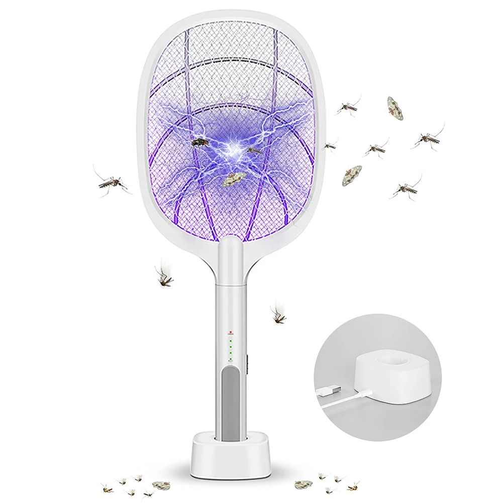 

Summer Anti Mosquito Fly Cordless Battery Power Electric Fly Mosquito Swatter Bug Zapper Racket Insects Killer Home Bug Zappers