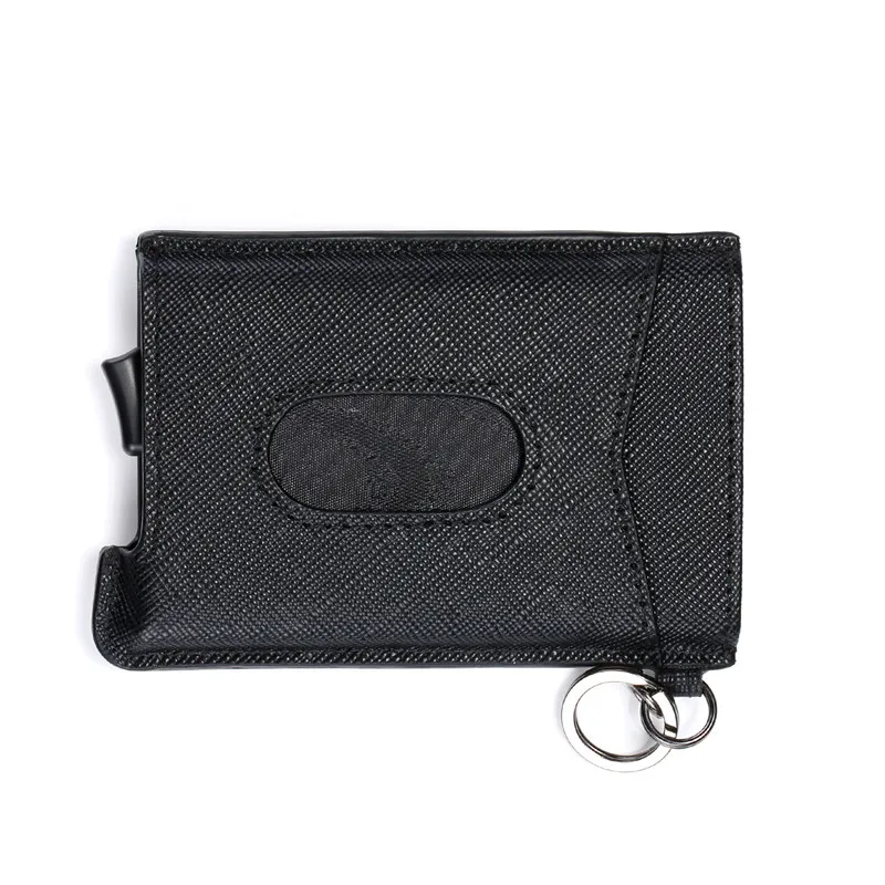 Bisi Goro RFID Блокировка кредитный держатель для карт Anit-theft кошелек карта для мужчин и женщин автоматический всплывающий Чехол для карт кожаный держатель для ID