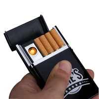 creative cigarette case with usb charging lighters anti pressure cigarette rechargeable pack 8 cigarettes gadgets for men