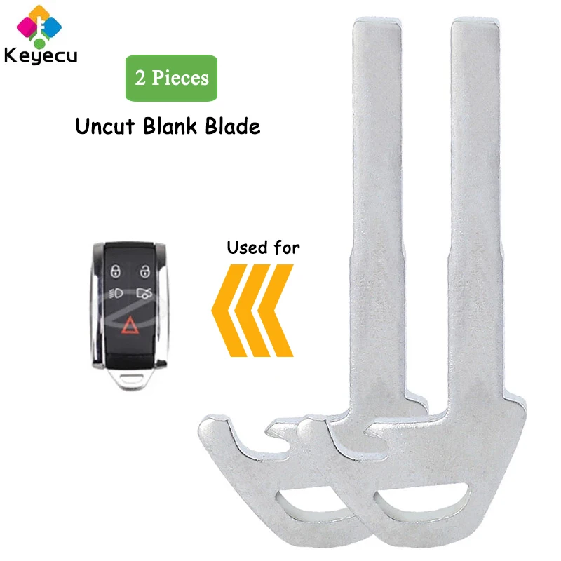 

KEYECU 2PCS Smart Prox Remote Uncut Insert Emergency Key Blade for Jaguar XKR XK XF XFR 2006 2007 2008 2009 2010 2011 2012 2013