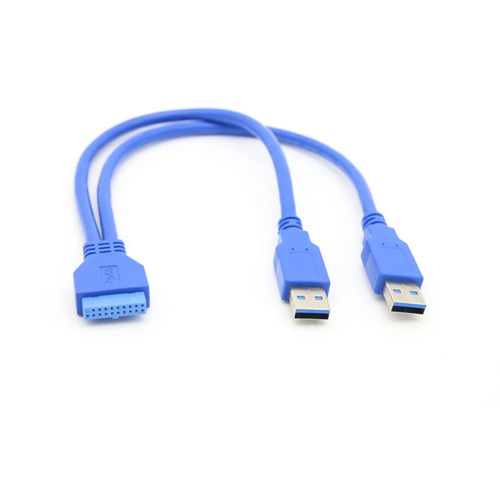 30 см на 2 портный Dual Порты и разъёмы USB3.0 USB 3 0 Папа папа материнская плата 20Pin кабель