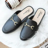 korean leisure mules women summer 2021 street pointed toe soft shoes jewelry decoration slides sandals female outside slippers