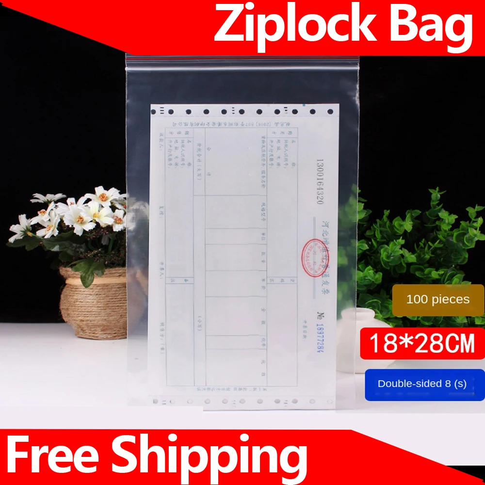 

Ziplock Bag Plastic PE Packing Bag Transparent Sealing Mouth Packing Food Bag Thick 0.08mm 18X28cm Medium Storage Bag 100pcs