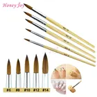 Кисть для нейл-арта с ворсом, деревом, акрилом, круглым размером 8101214 УФ-гель