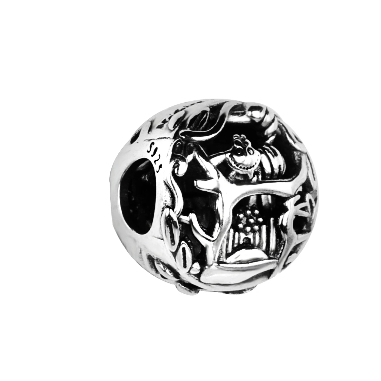 

925 Sterling Silver Bead Alice in Wonderland Cheshire Cat Absolem Caterpillar Charm Fit Original Pandora Bracelet Women Jewelry
