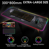 pc gamer mousepad rgb led waterproof keyboard mat control light color non slip 300800mm computer mouse map gaming accessories