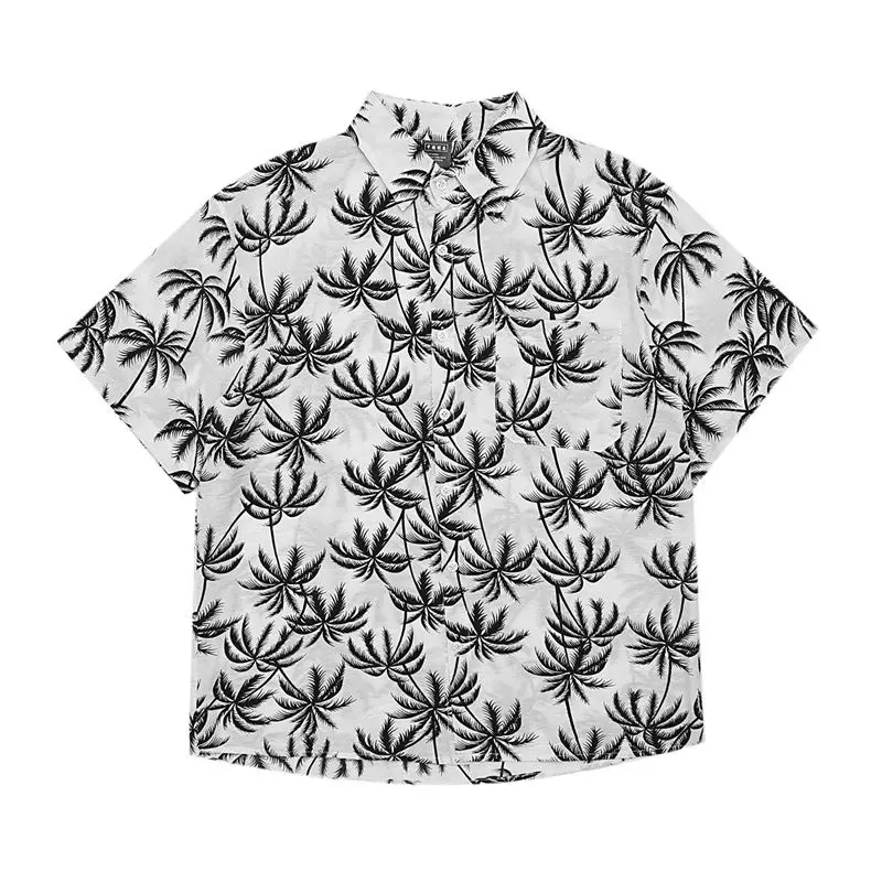 

MINGLIUSILI Vintage Shirt Women Summer Fashion Korean Style Print Button Up Shirt Short Sleeve Loose Casual Women Blouses