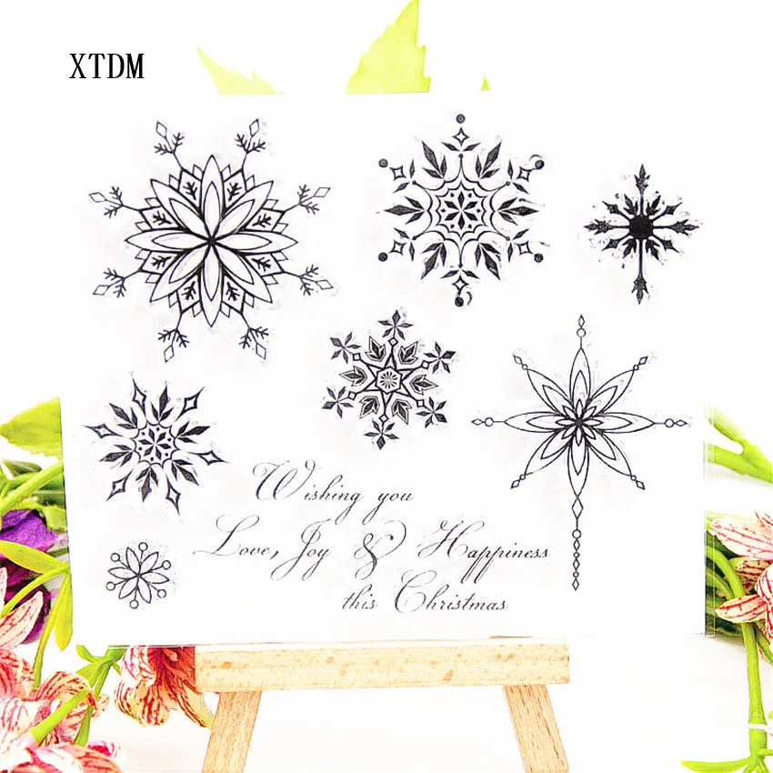 Горячая Распродажа снежинки прозрачные штампы/силиконовые уплотнения роликовый