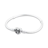 moments family tree heart clasp snake chain bracelets for woman diy beads charms sterling silver fashion jewelry bracelets