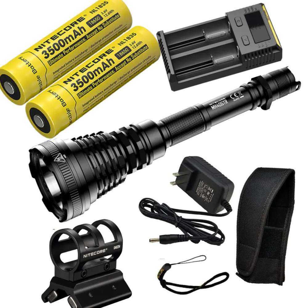 NITECORE MH40GTR 1200 люмен Ультра дальность 1004 м охотничий поисковый фонарь Тактический перезаряжаемый фонарь с 2 батареями GM02M
