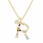 Женское Ожерелье с 26 буквами, позолоченное изысканное красочное Ожерелье Стразы с цирконом, женская бижутерия в подарок
