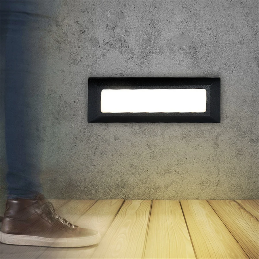 

6W Waterproof LED Wall Lamps Outdoor Led Stair Light AC85-265V Surface Mounted Corner Wall Lights Hallway Staircase Lamps