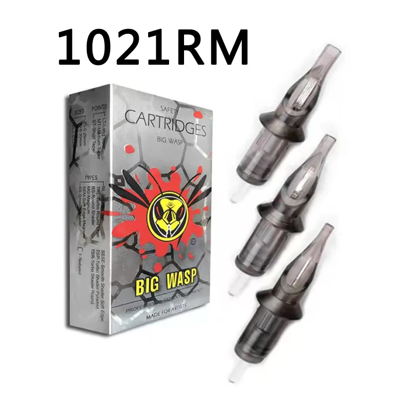 

BIGWASP 1021RM Tattoo Needle Cartridges #10 Evolved (0.30mm) Magnums (21RM) for Cartridge Tattoo Machines & Grips 20Pcs