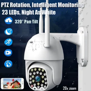 1080p ptz 5mp outdoor waterproof wireless wifi camera sound and light alarm automatic tracking camera 23 lights cctv security free global shipping