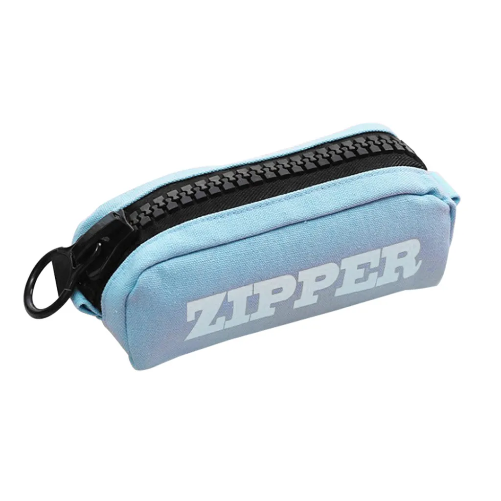 Zipper Pen Bag Large Capacity Simple Canvas Pencil Case Pencil Case Pencil Bag Storage Plumier Scolaire Rangement