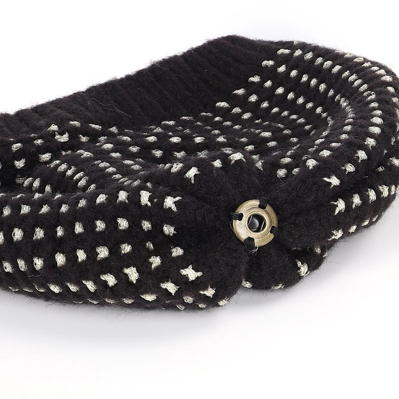 2019 модная женская вязаная шапка с помпоном из натурального меха осенне зимняя