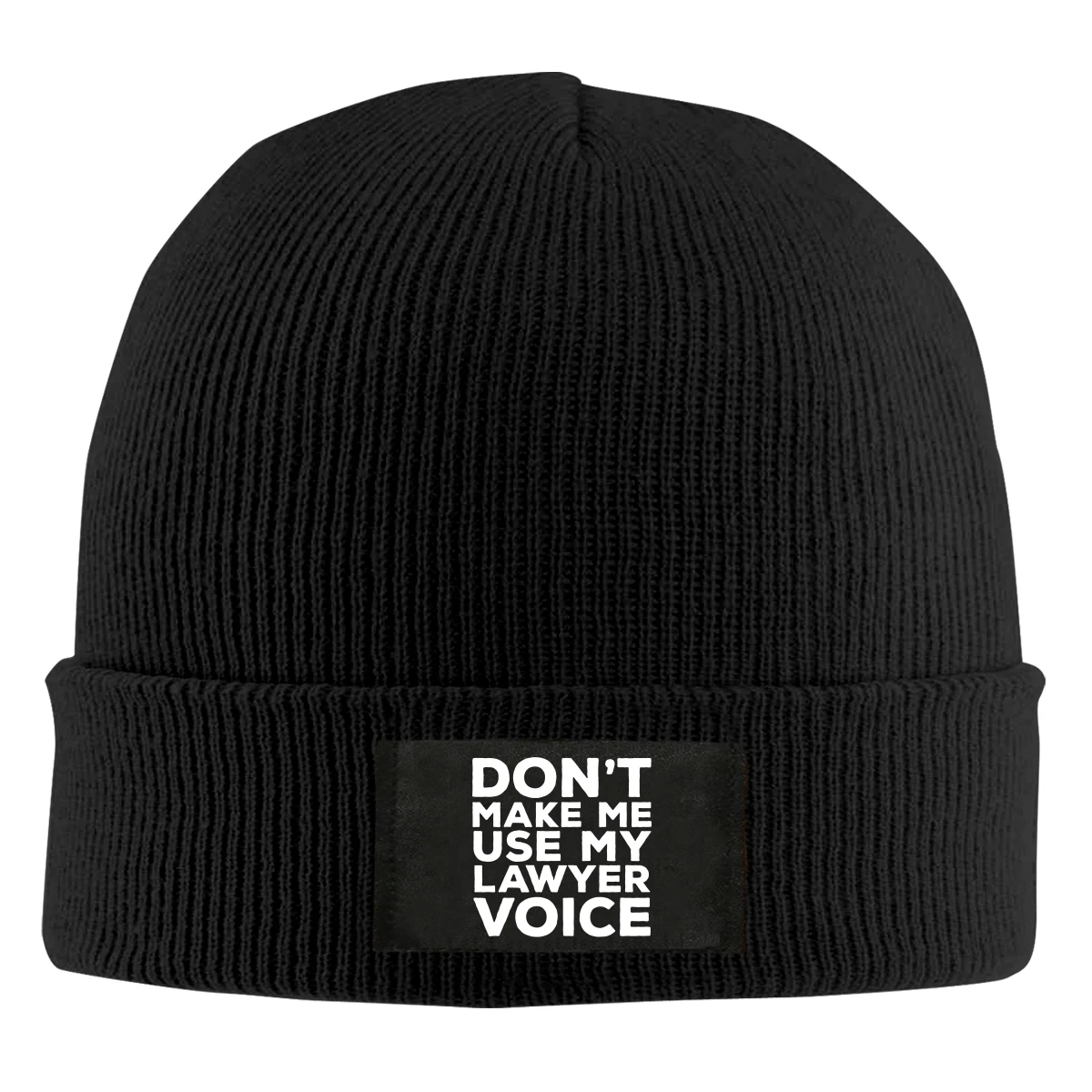 

Don't Make Me Use My Lawyer Voice Beanie Hats For Men Women With Designs Winter Slouchy Knit Skull Cap