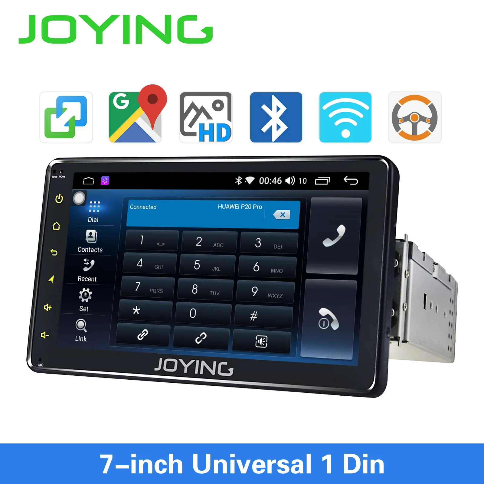 Joying Android 8,1 Авторадио автомобиля 1 один DIN 7 ''головное устройство HD мультимедиа для стерео-Радио автомобильной Bluetooth FM wifi Зеркало Ссылка