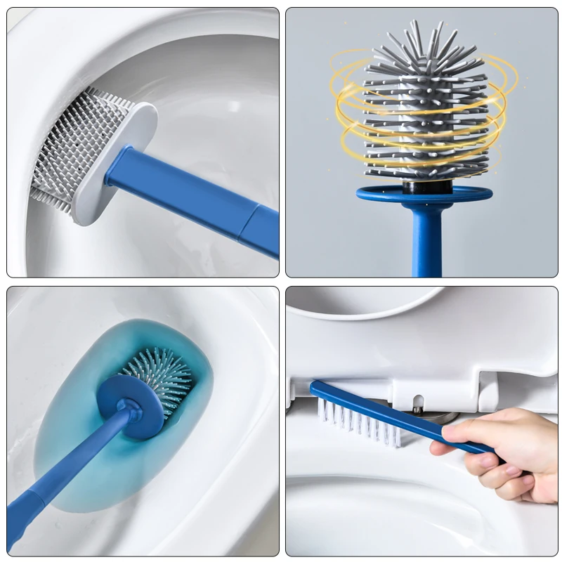 wall mounted toilet brush with holder silicone toilet cleaning brushs hanging toilet cleaner with base wc bathroom accessories free global shipping