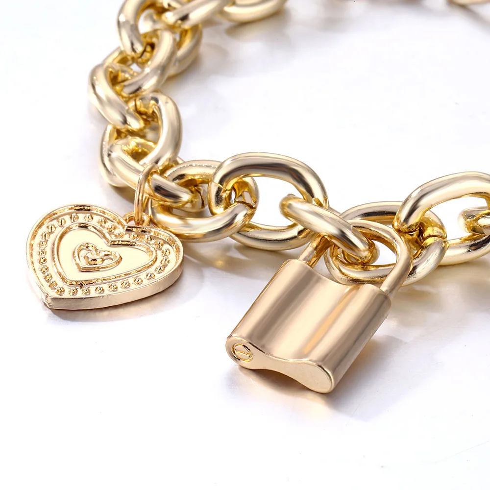 Женский браслет в стиле панк с замком-замком | Украшения и аксессуары