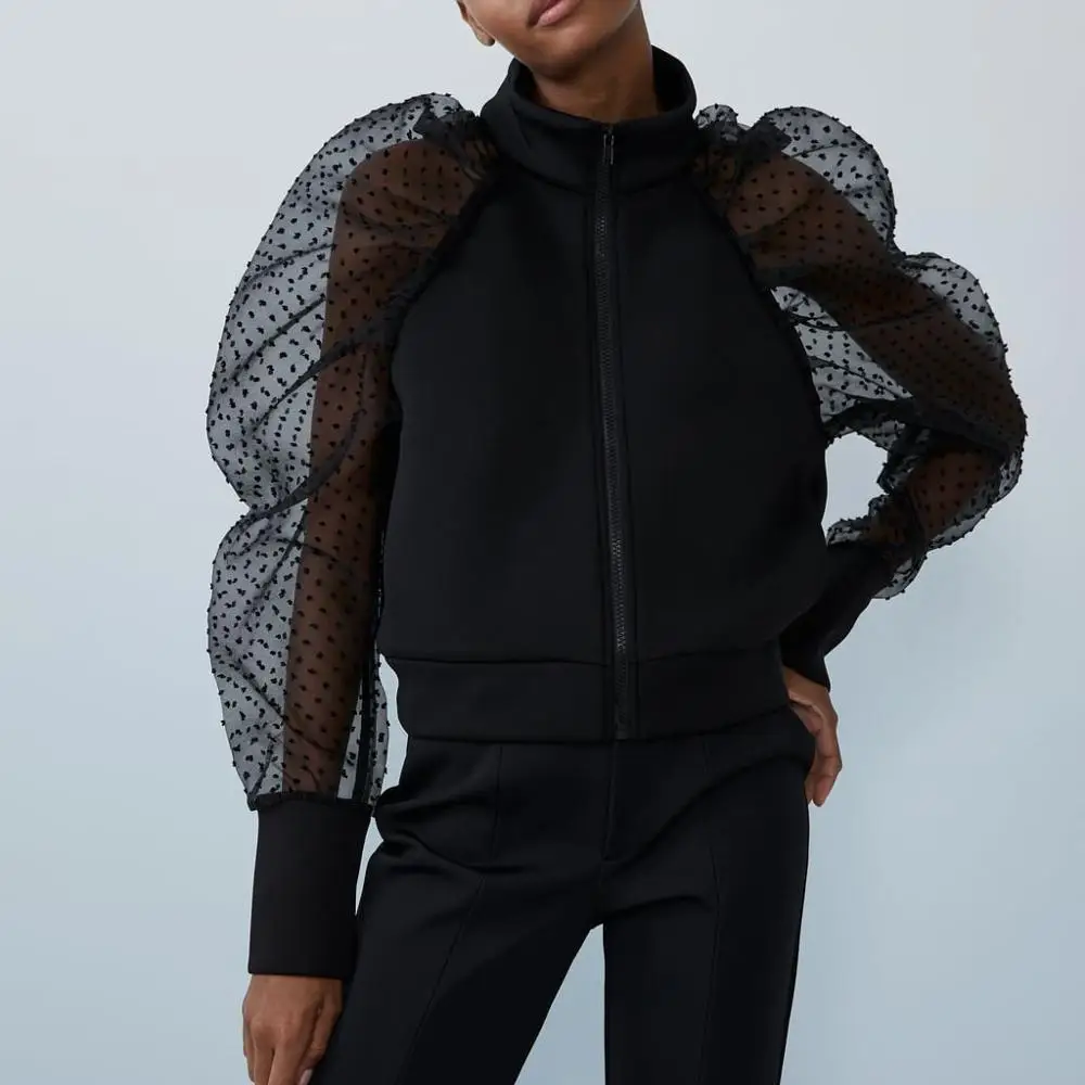 Женские полупрозрачные сетчатые блузки в горошек элегантные однотонные рубашки