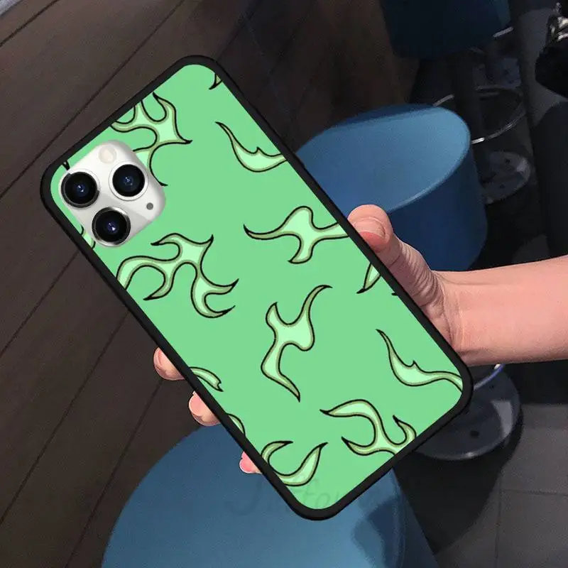 

Blue Flame Fire Phone Case for iPhone 11 12 pro XS MAX 8 7 6 6S Plus X 5S SE 2020 XR shell cover funda