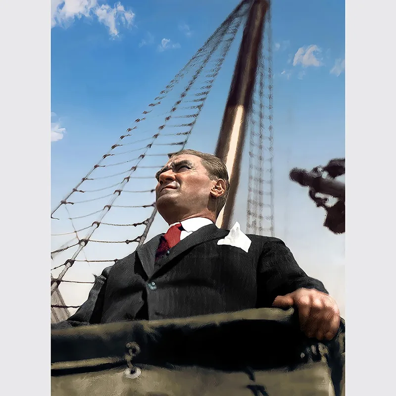 

Gazi Mustafa Kemal Ataturk Sailboat Canvas Table