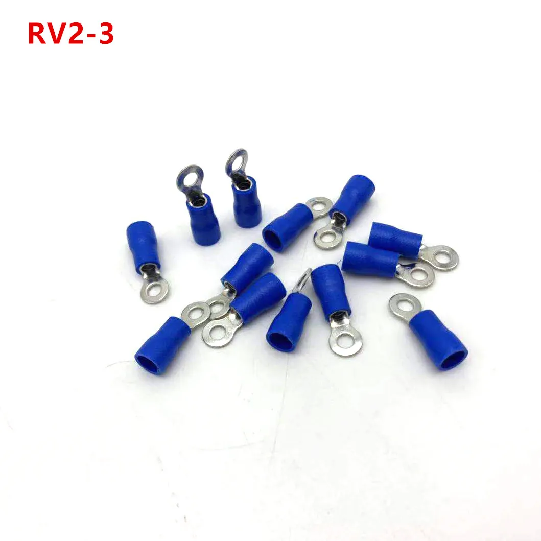 10 100 шт./компл. RV2 изолированные синие кольцевые клеммы провод кабель - Фото №1