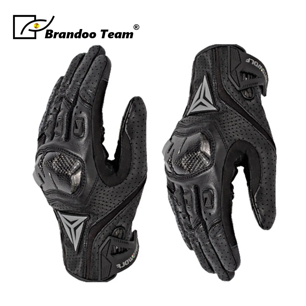 Кожаные Мотоциклетные Перчатки с сенсорным экраном и противоскользящей