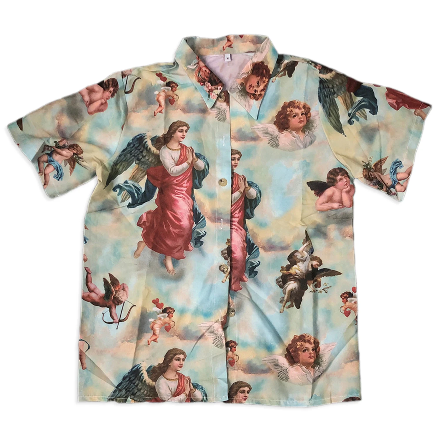 Aelfric 2020 Spring Summer Personalized Street Shooting Trendy Flower Shirt Loose Design Women Hip-hop Angel Short Sleeve | Женская