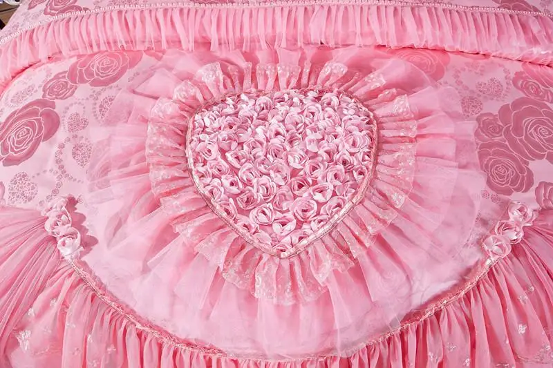 42 красный розовый жаккардовые свадебные комплекты постельного белья 4/6/9 шт.