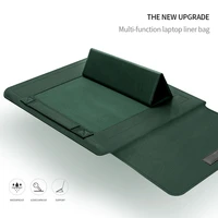 laptop standable case waterproof pu leather laptop carrying bag kit with holder function ac889