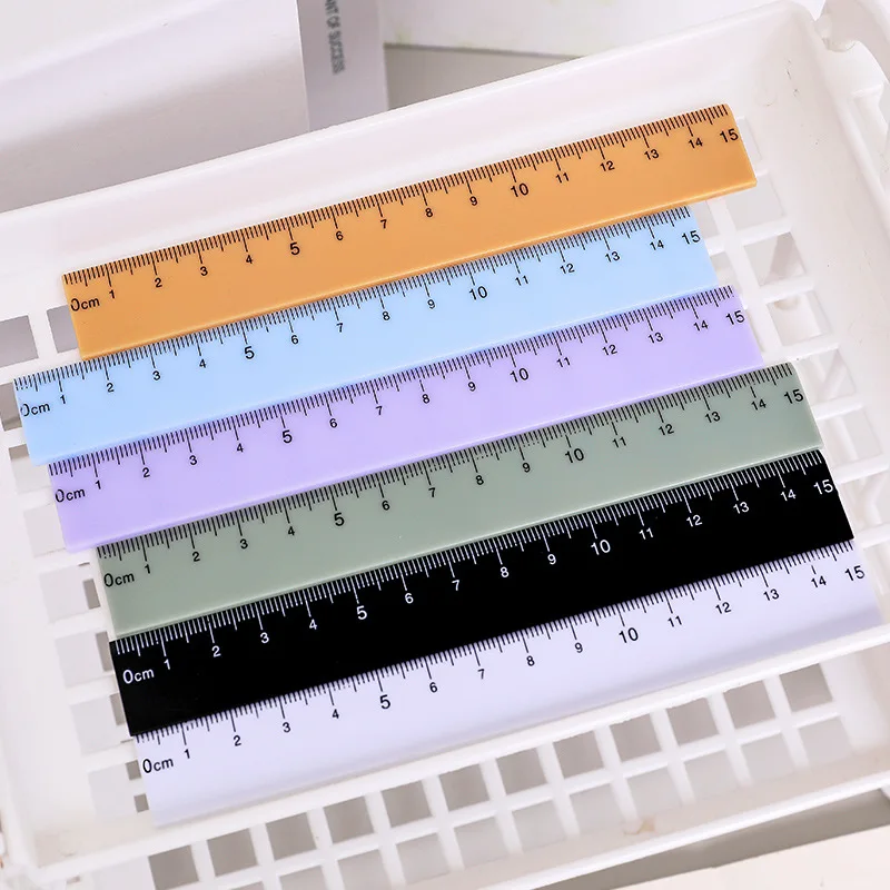 

1 PCS Ruler Morandi Color Sweet Kawaii Stationery Drawing Gift Office School Supplies Straight Plastic Ruler