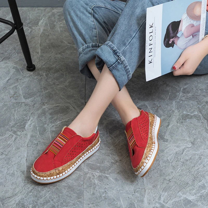 Женские кроссовки на вулканизированной подошве KAMUCC черные повседневные дышащие