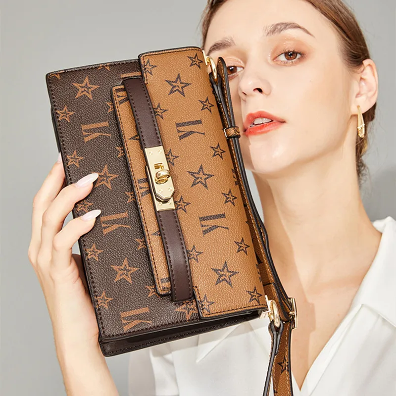 

Vintage Prints Messenger Bag for Women Luxury Brand Women Handbags Top Quality PVC Purses and Handbags V Bags In Luxury Handbags