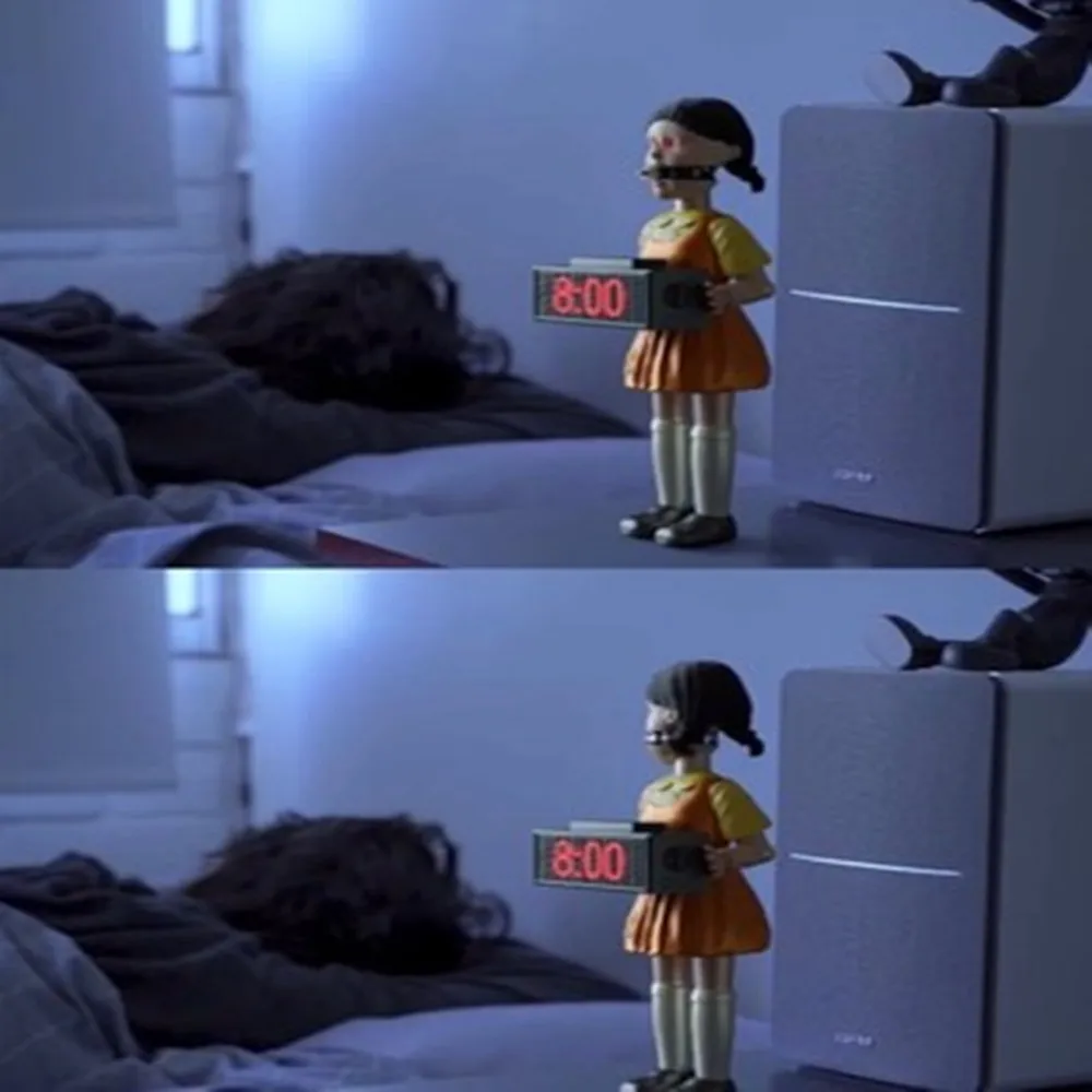 Новинка 2021 будильник для кукол кальмар подарок светодиодные электронные часы