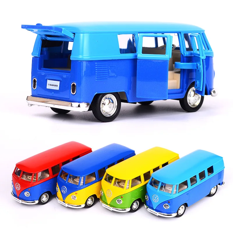 1:36 модель автомобиля литая Volkswagen T1 транспорт автобус игрушка из сплава