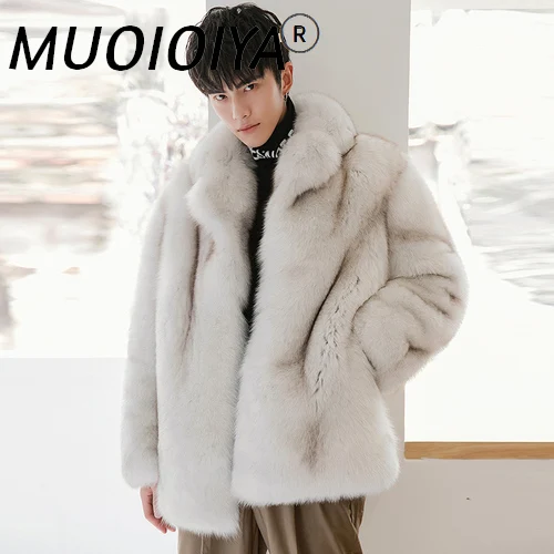 

MUOIOYIA 2022 new Real Fur Coat Men Winter Jacket Natural Fox Fur Coat High Quality Warm Jackets Coats 18289 KJ3312