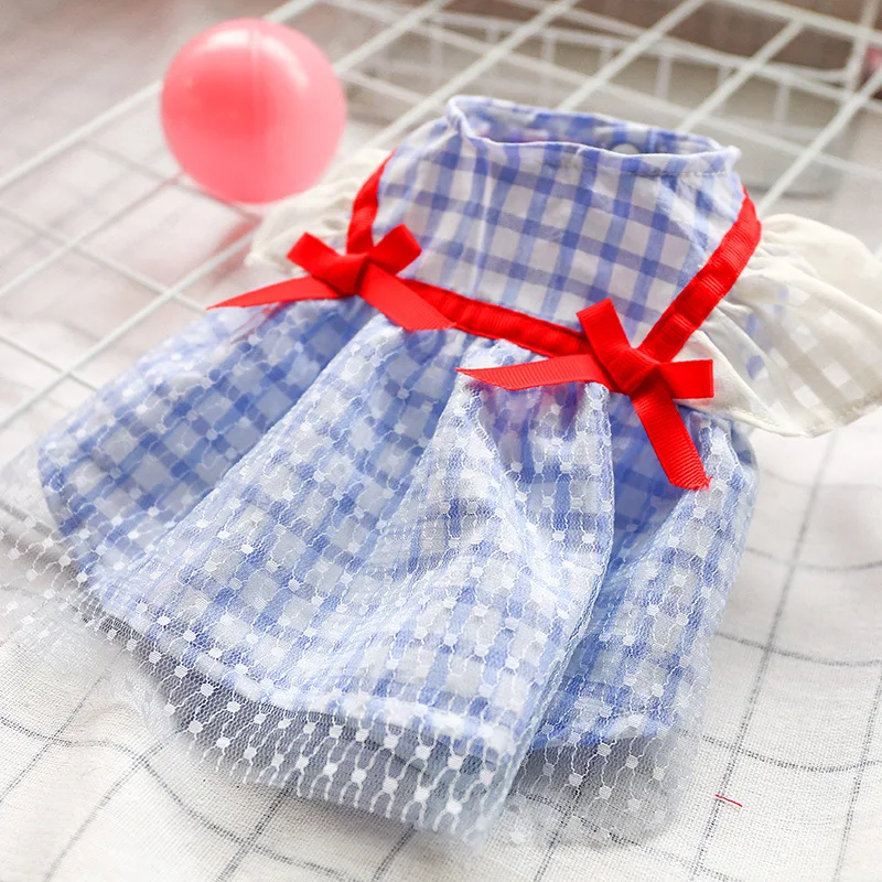 

Small Dogs Spring Summer Pet Dresses Veil Skirt Girl Dog Clothes Floral Wedding Dresses Cat Clothing Vestidos Para Perritas