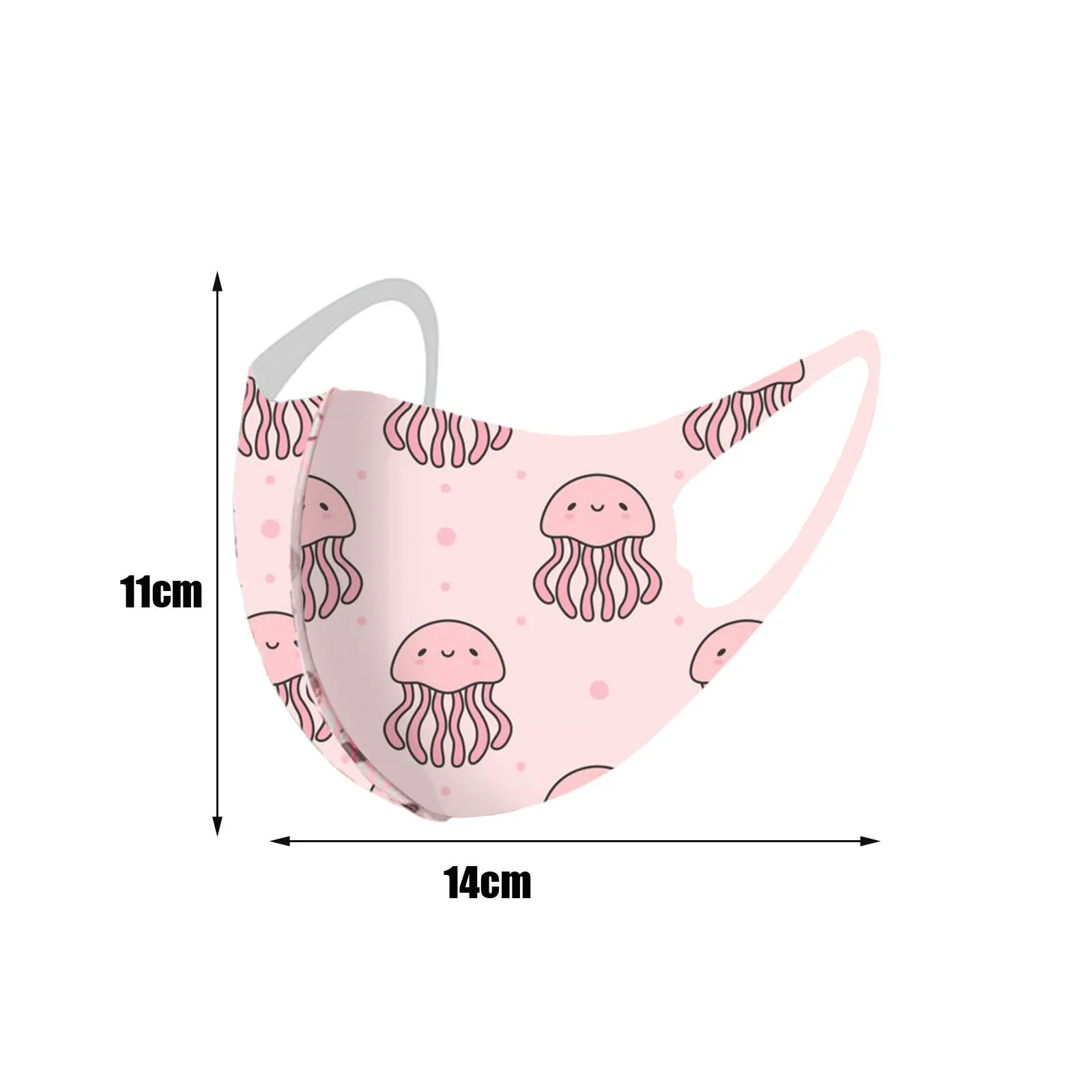 

10pcs Unisex Cartoon Print Washed And Reused Face Mask Ice Silk Fabric Children Mouth Caps Washable Dustproof Mascarillas