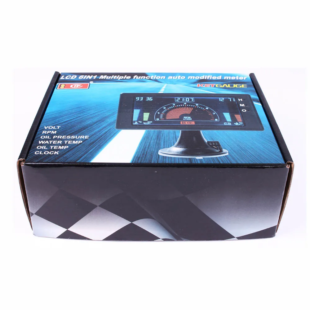 5 &quotLCD 4 в 1 датчик гонок вольт об/мин температура воды Масляный Пресс PSI и бар